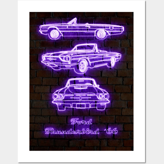 Ford Thunderbird 66 Wall Art by PrintstaBee